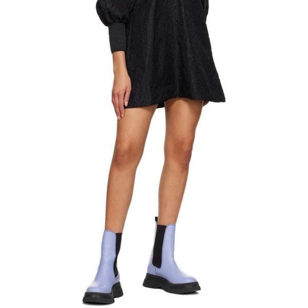 Ganni Light Blue and Black Chelsea Boots 44